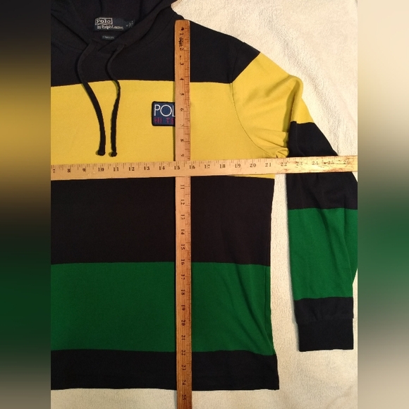 POLO Ralph Lauren HI TECH striped T-Shirt Hoodie - NWOT - Classic MENS Medium - Picture 14 of 14